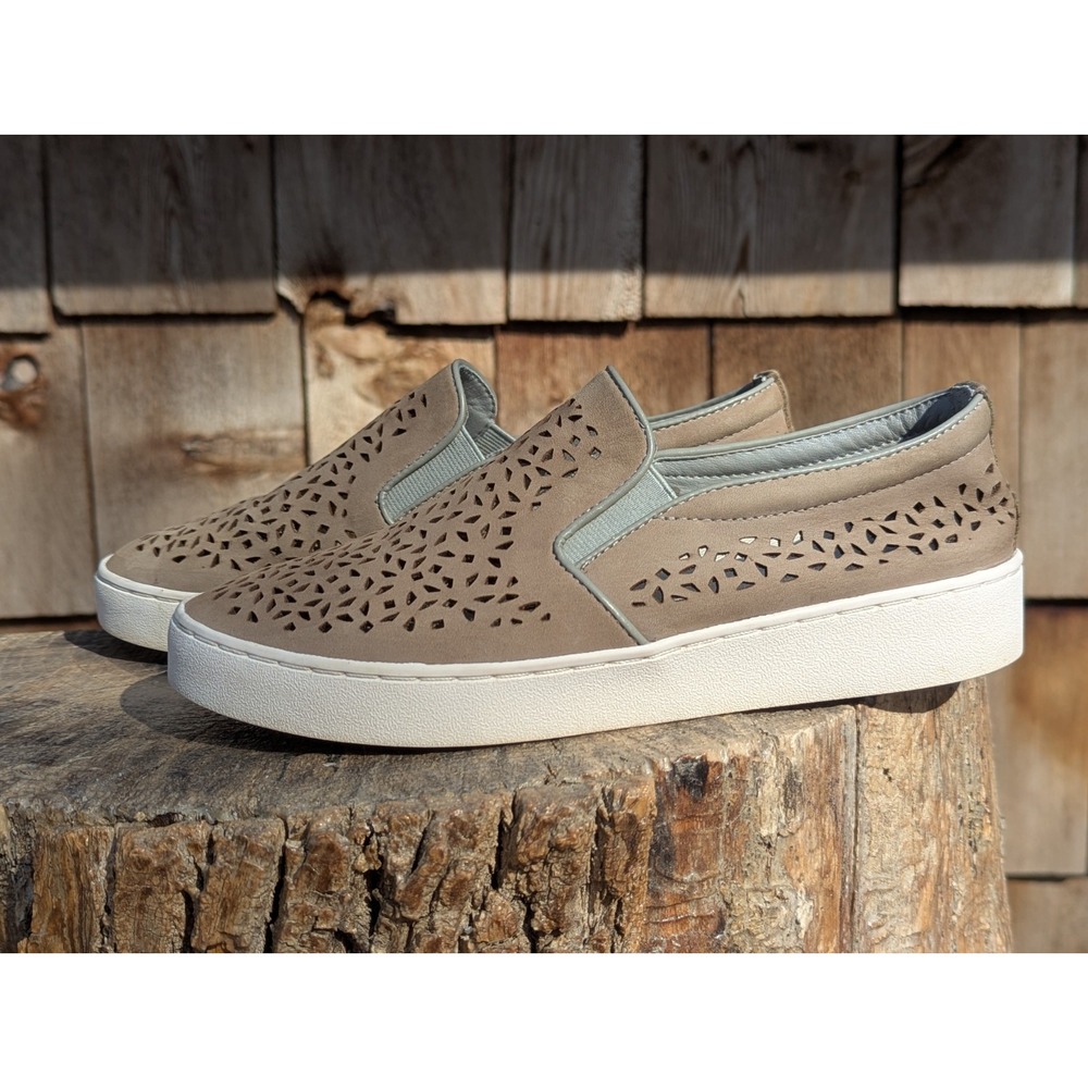 Vionic Taupe Perforated Slip-On Sneakers - Picture 4 of 7